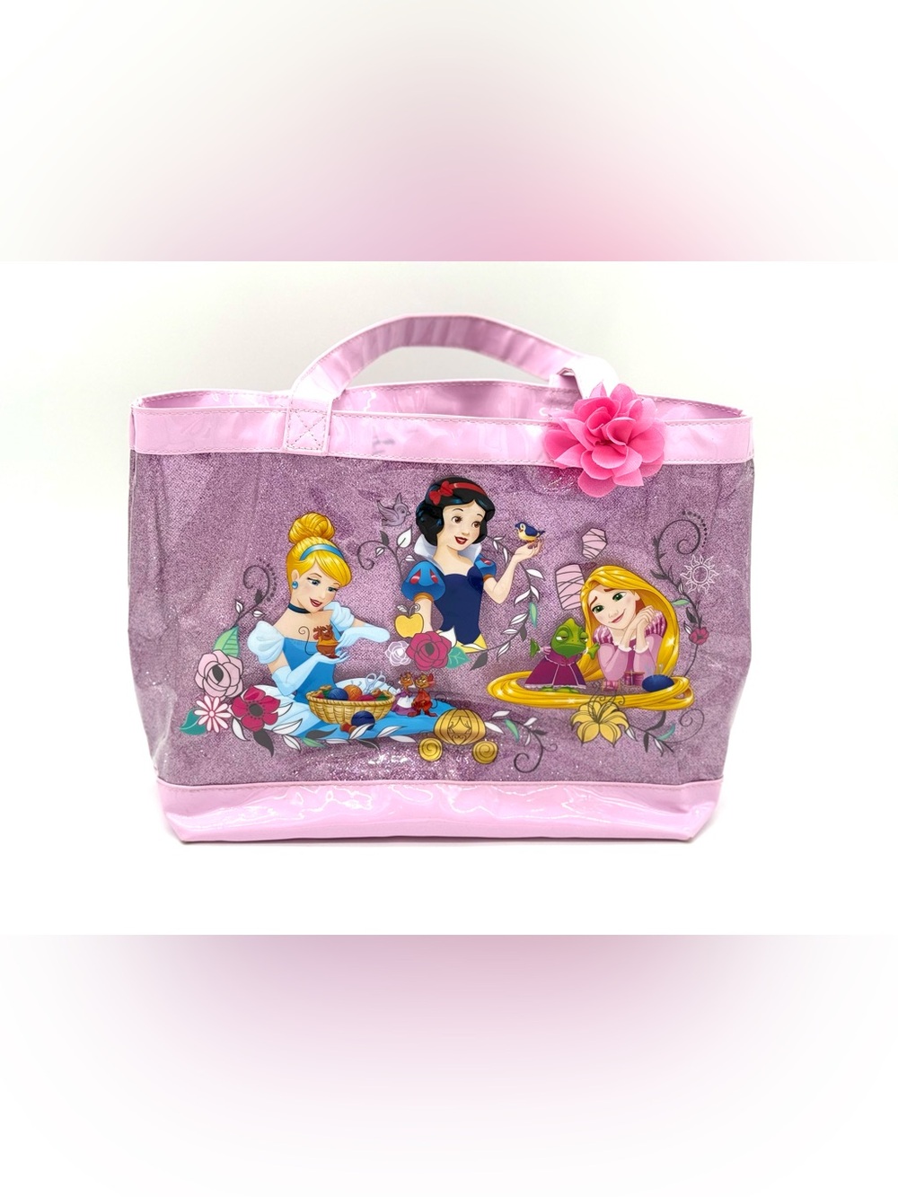 GUC Disney Store Princesses Glittery PVC Swim / Beach / Pool Bag in Purple